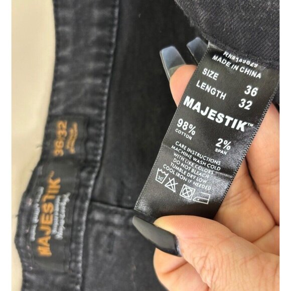 Majestik Denim Set (Jacket XL, Jeans 36x30) Embellished King Panda Destroyed GUC - Picture 11 of 13